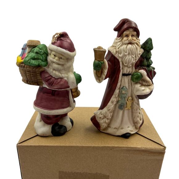 Vintage Set Ceramic Old World Santa Claus Father Christmas Figurines MCM - Picture 1 of 7